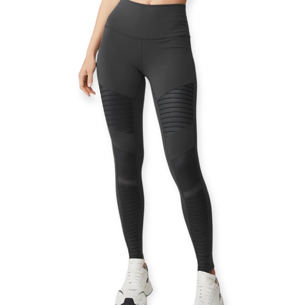 Alo Gray High-Waist Moto Legging Size Small